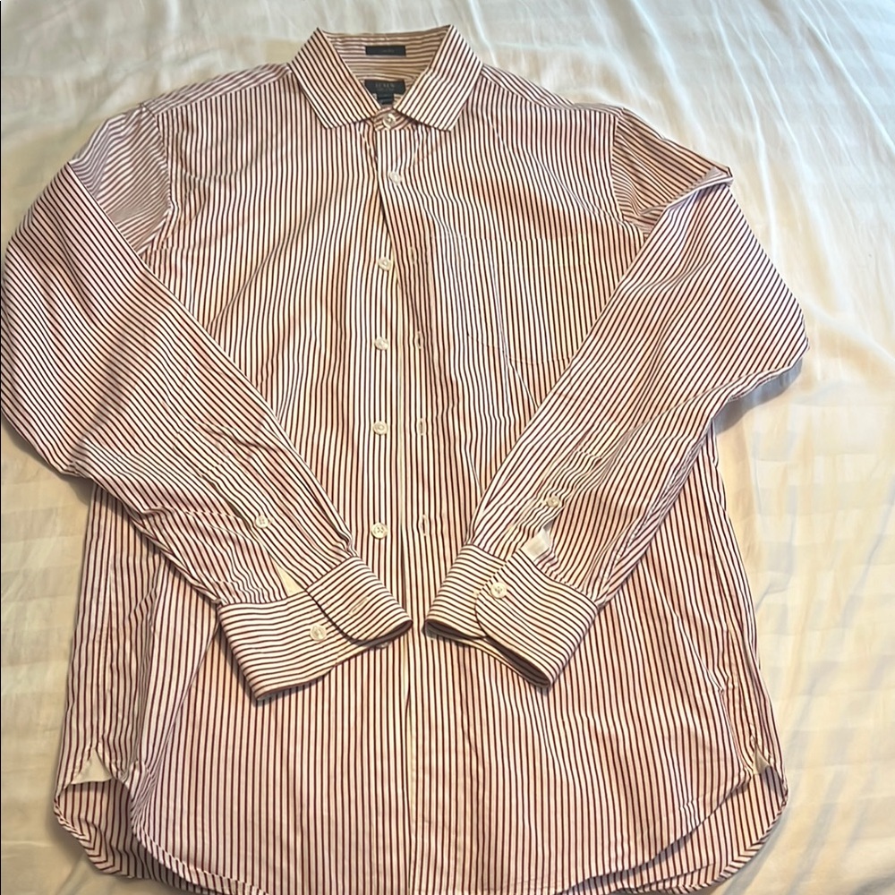 Men's Striped Shirt - Red and White